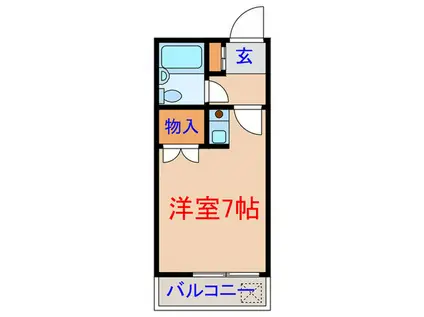 岩崎ハイム(ワンルーム/2階)の間取り写真