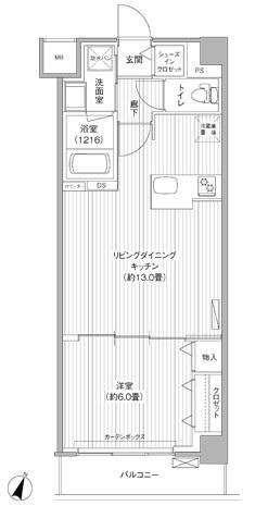 目黒テラス(1LDK/1階)の間取り写真