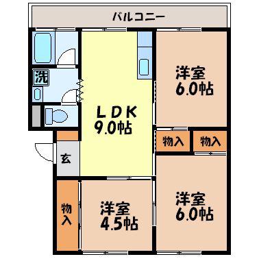 昭和グリーンハイツ(3LDK/1階)の間取り写真