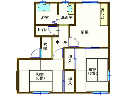 ラフォーレ常見(2DK/2階)の間取り写真