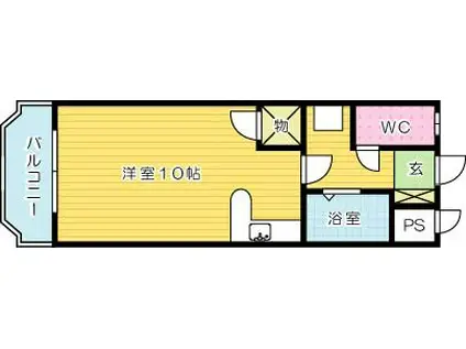 アーバンポート小倉北(ワンルーム/4階)の間取り写真