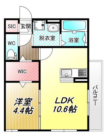 VIER CASAA(1LDK/2階)の間取り写真