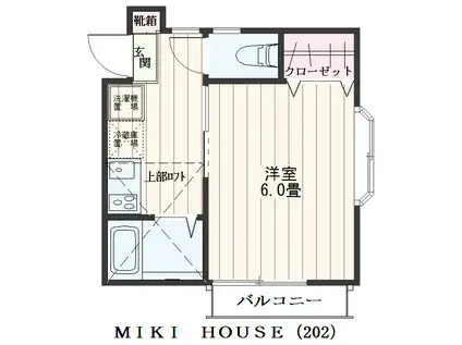 MIKI・HOUSE(1K/2階)の間取り写真