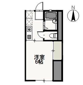 ディナ東岡山(1K/1階)の間取り写真