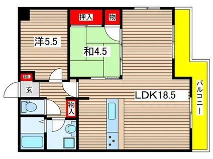 第34長栄ヴィラ大成さが(2LDK/3階)の間取り写真