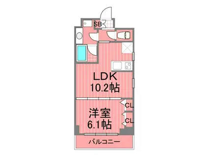ミテッツァ矢向(1LDK/3階)の間取り写真