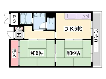 柴田マンション(2DK/5階)の間取り写真