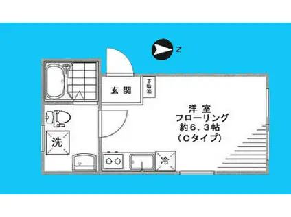 CICADA SAKURAJOSUI(ワンルーム/5階)の間取り写真