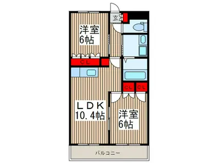 ディア フレンドKOIZUMI(2LDK/2階)の間取り写真