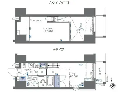 ZOOM六本木 ズーム六本木(1K/9階)の間取り写真