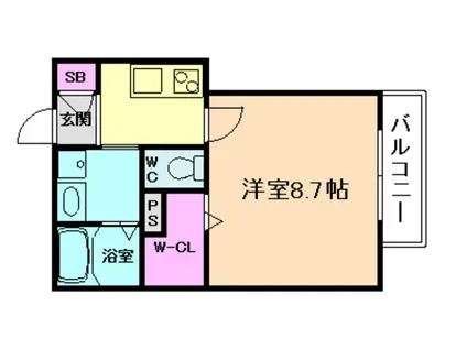 メゾン・ド・西梅田(1K/4階)の間取り写真