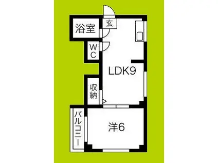 プレアール夕凪II(1LDK/2階)の間取り写真