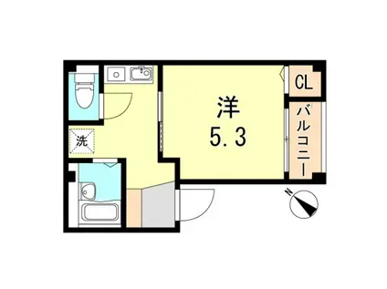 シャンブル神戸(1K/2階)の間取り写真