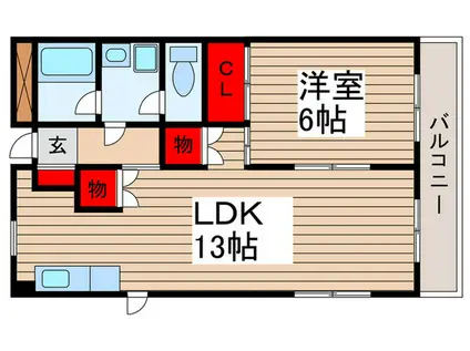 メゾンドアイ弐番館(1LDK/5階)の間取り写真