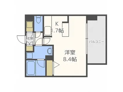 クレジデンス札幌・南4条(1K/11階)の間取り写真