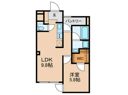 UCM SHIMOKITAZAWA(1LDK/4階)の間取り写真