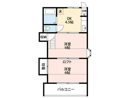 大吉アパートメント東松山(2DK/2階)の間取り写真