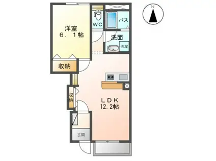 パークハイム(1LDK/1階)の間取り写真