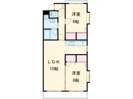 ピュアライフ小城(2LDK/2階)の間取り写真