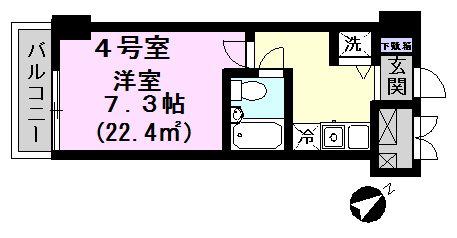 中央第10北松戸ビル(1K/6階)の間取り写真