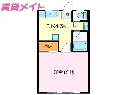 プラザ14(1DK/1階)の間取り写真