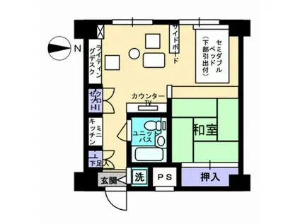 アルファコンフォート熊本(1LDK/8階)の間取り写真