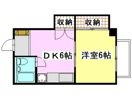 ウェルヒル御幸(1DK/3階)の間取り写真