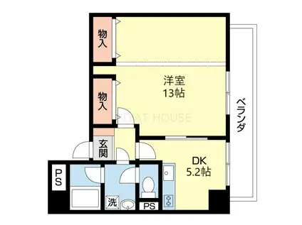 エル・カスティージョワカヤマ(1DK/9階)の間取り写真