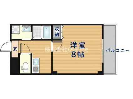 エイチ・ツー・オー新町II(1K/5階)の間取り写真