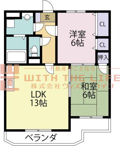 コンフォールII(2LDK/2階)の間取り写真