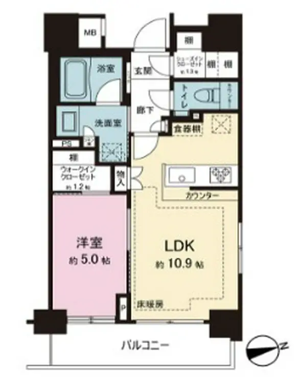 パークリュクス市谷薬王寺 9階階 間取り