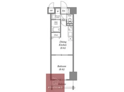 GRAMERCY JUSO-HIGASHI 3RD(1DK/3階)の間取り写真