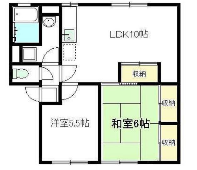 ソファレ土屋B(2LDK/2階)の間取り写真