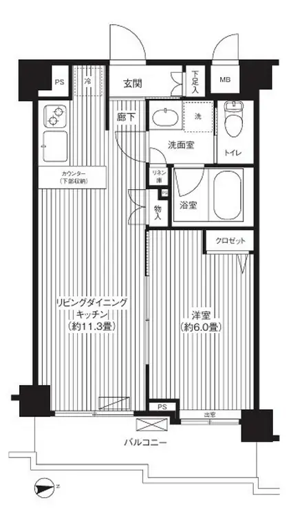 シャンドール目黒 3階階 間取り