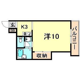 サンハイツ香枦園(1K/2階)の間取り写真
