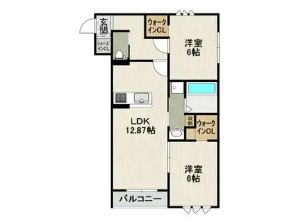/鴻池5丁目(2LDK/2階)の間取り写真