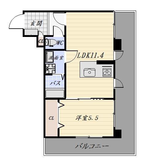 ペルセ天文館(1LDK/11階)の間取り写真