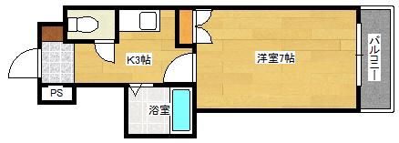 トロール吉島(1K/5階)の間取り写真