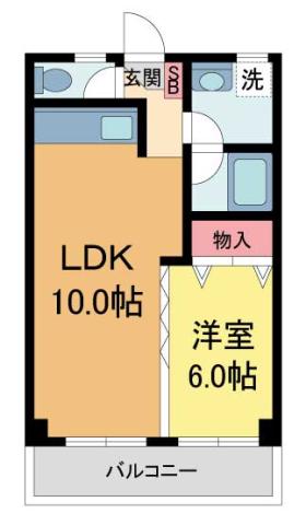 ハイヒル愛宕山(1LDK/1階)の間取り写真