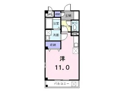 アネックス・ヒル39(ワンルーム/1階)の間取り写真