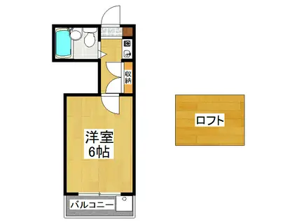 シネマ御陵(1K/1階)の間取り写真