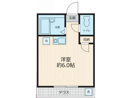 コーポ金井(ワンルーム/1階)の間取り写真