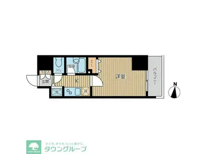 CITY SPIRE両国(1K/9階)の間取り写真