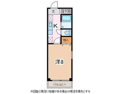 アブレーゴ(1K/2階)の間取り写真