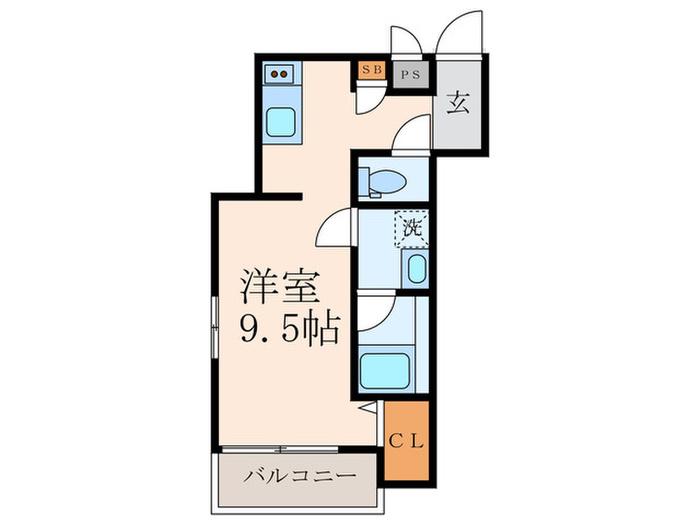 MOVE吹田サウス(ワンルーム/1階)の間取り写真