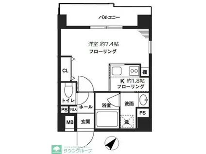 レジデンスみその(1K/3階)の間取り写真