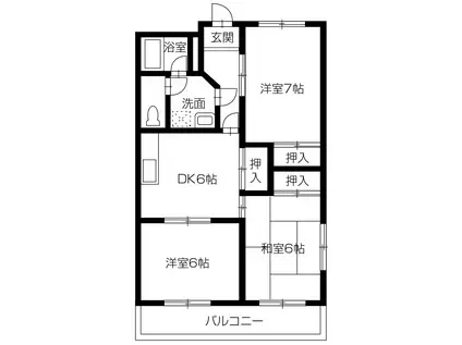 コーポ藤田(3DK/2階)の間取り写真