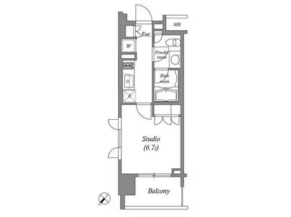 LASANTE 千駄木(1K/8階)の間取り写真