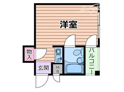 ハイツトレイン(1K/4階)の間取り写真