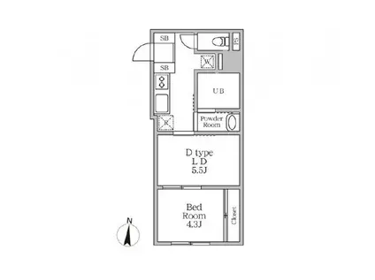 ラヴィエール錦糸公園(1LDK/9階)の間取り写真